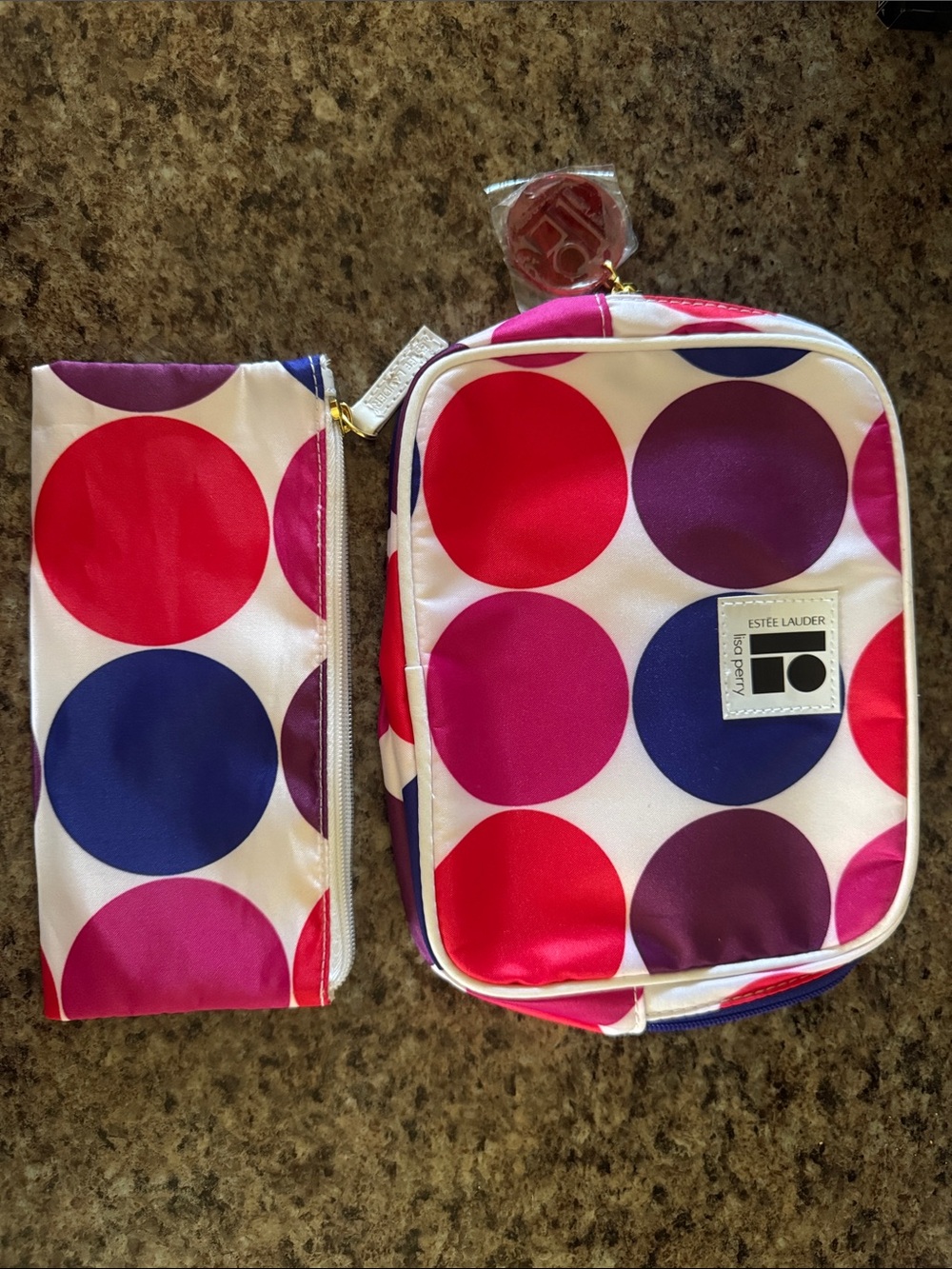 Estee Lauder Polka Dot Make Up Bags— Pink, Purple, Blue